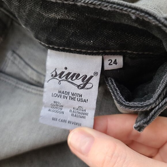 Siwy Leona Skinny Jean in‎ Teasing Wash Black Gray Ombre Size 24 - Picture 7 of 10